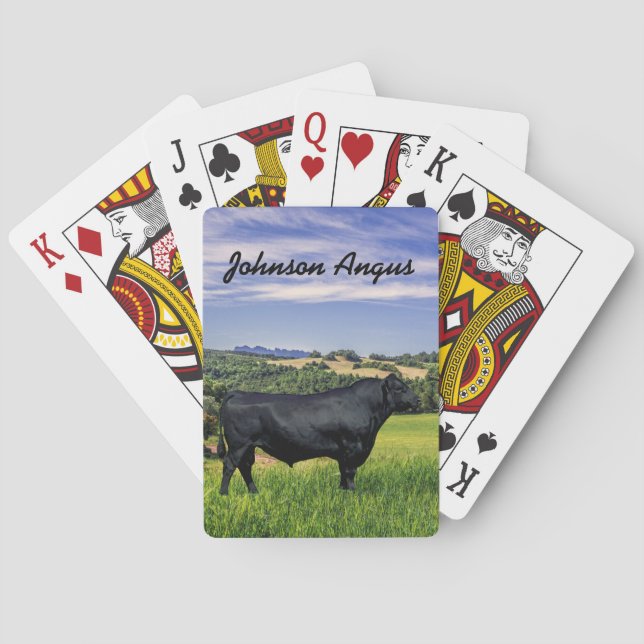 Personalized Black Angus Poker Cards (Back)