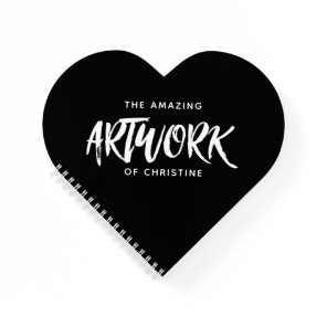 Personalized Black Artist Heart Sketchbook Notebook