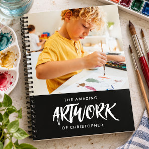 Personalized Black Artist Photo Sketchbook Notebook