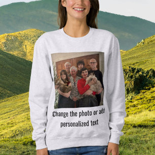 Personalized Black Ash Cat Mom Family Pet Photo Sweatshirt