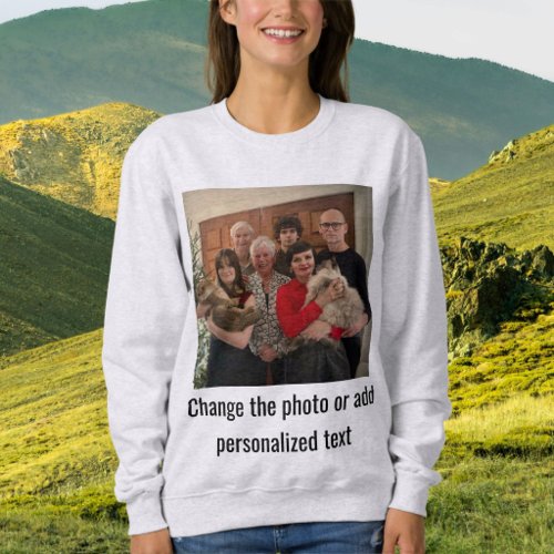 Personalized Black Ash Cat Mom Family Pet Photo Sweatshirt