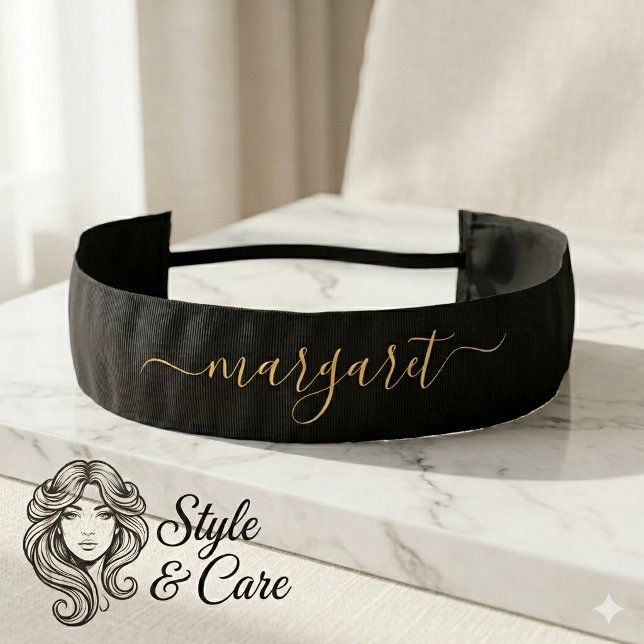 Personalized Black Athletic Headband CustomName (Personalized Black Athletic Headband Custom Name)