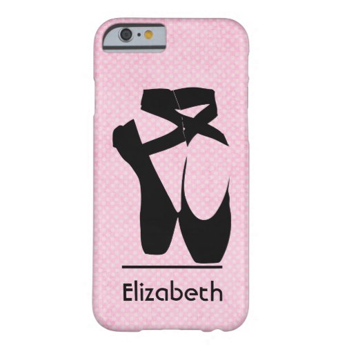 Personalized Black Ballet Shoes En Pointe Barely There iPhone 6 Case