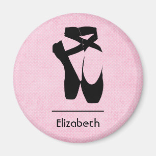 Personalized Black Ballet Shoes En Pointe Magnet