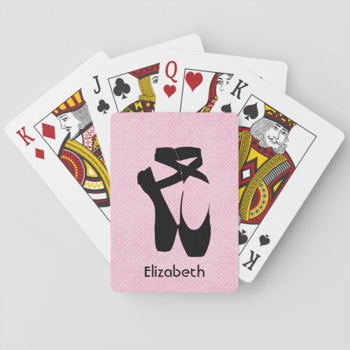 Personalized Black Ballet Shoes En Pointe Playing Cards