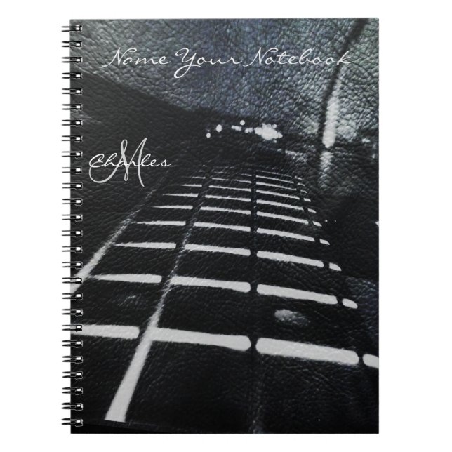 Personalized Black Bass Guitar Music Notebook (Front)
