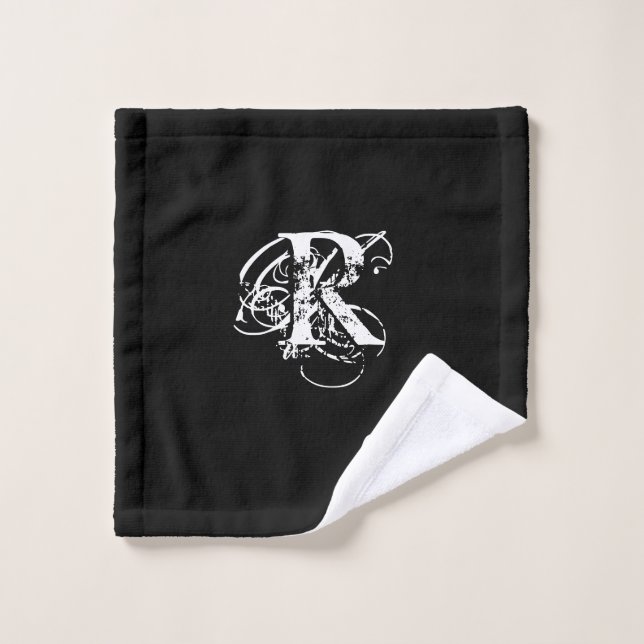 Personalized Black Bath Towel Set (Wash Cloth)