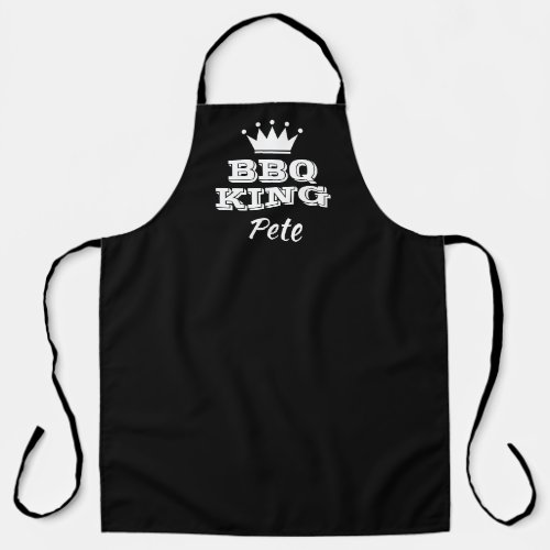 Personalized black BBQ KING cooking apron for men