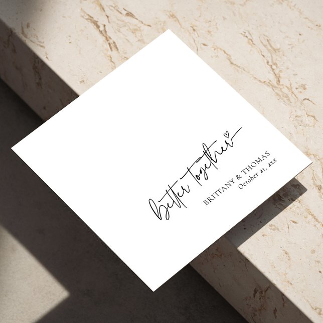 Personalized Black 'Better Together' White Wedding Napkins (Personalized Black 'Better Together' White Wedding Napkins)