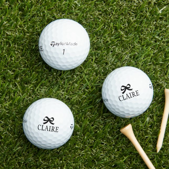 Personalized black bow Taylor Made golf balls (Insitu Grass)