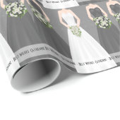 Personalized Black Bridal Shower Wrapping Paper (Roll Corner)