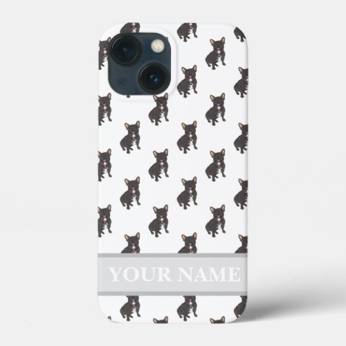 Personalized Black Brindle Frenchie Dog  iPhone 13 Mini Case