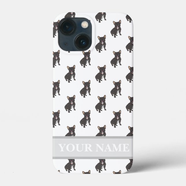Personalized Black Brindle Frenchie Dog  Case-Mate iPhone Case (Back)