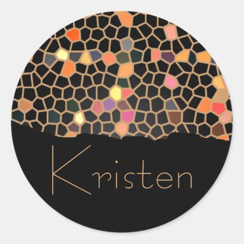 Personalized Black Broken Stained Glass Stickers