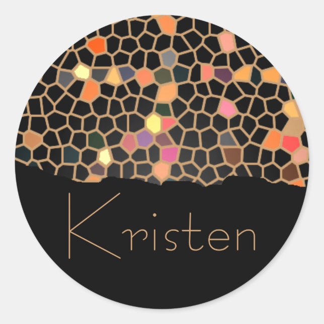Personalized Black Broken Stained Glass Stickers (Front)