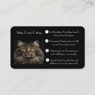Personalized Black Business Card For Catteries