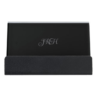 Personalized Black Business Card Holder