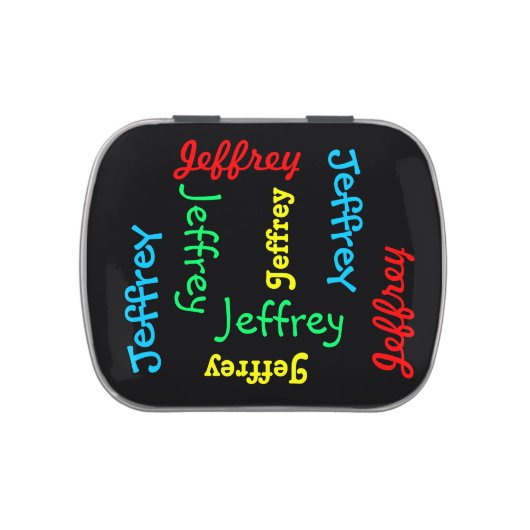 Personalized Black Candy Tin Party Favor Custom (Top)
