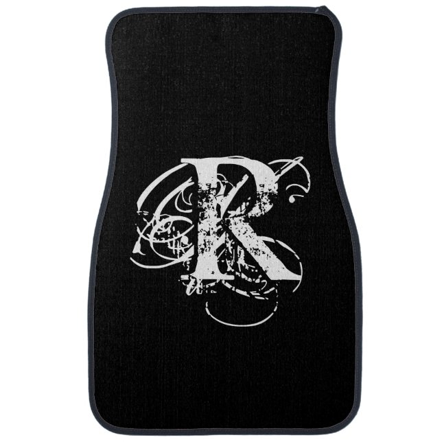 Personalized Black  Car Floor Mat (Front)