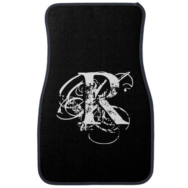 Personalized Black  Car Floor Mat (Front)