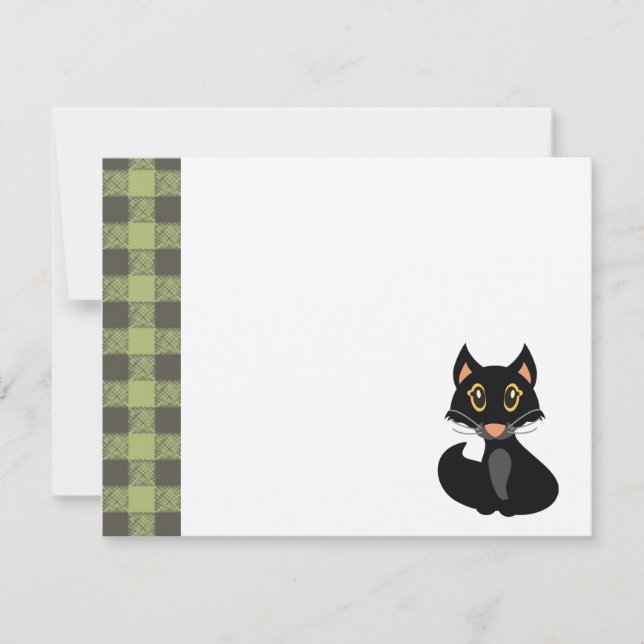 Personalized Black Cat Birthday Party Invitation (Front)