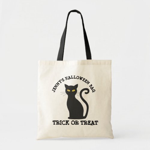 Personalized  Black Cat Halloween Candy Bag