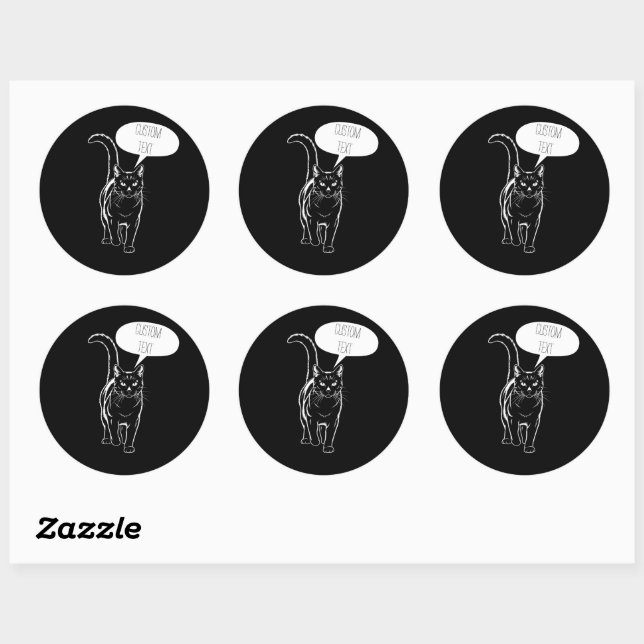 Personalized Black Cat Laptop Sticker  (Sheet)