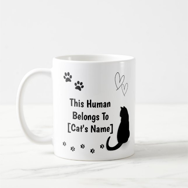 Personalized Black Cat Mug (Left)