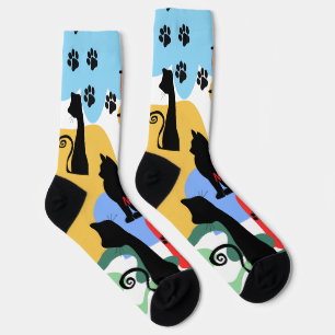 Personalized Black Cat Name Socks Cute Cat Gift