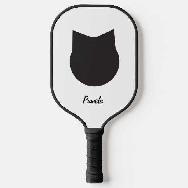 Personalized Black cat Pickleball Pickleball Paddle (Front)