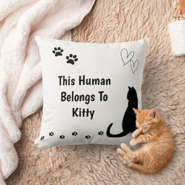 Personalized Black Cat Pillow (Creator Uploaded)