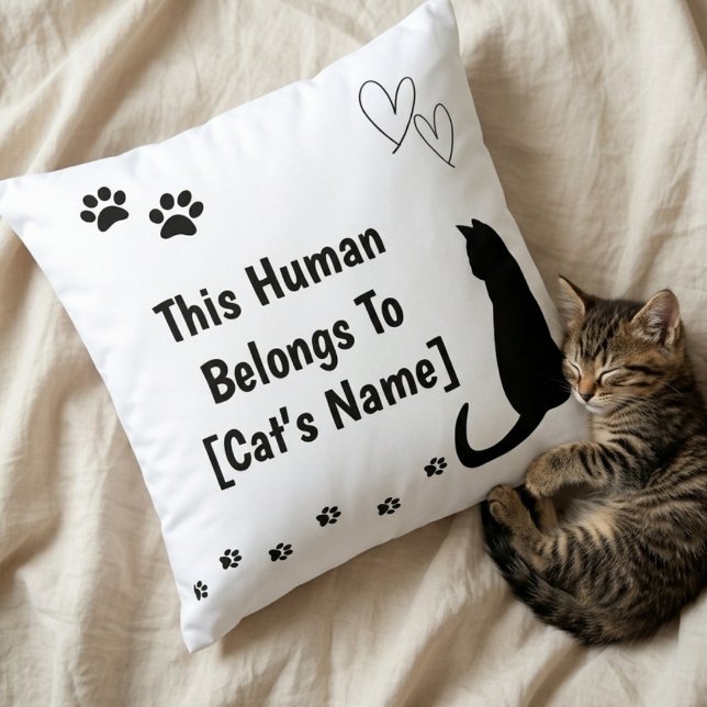 Personalized Black Cat Pillow (Creator Uploaded)