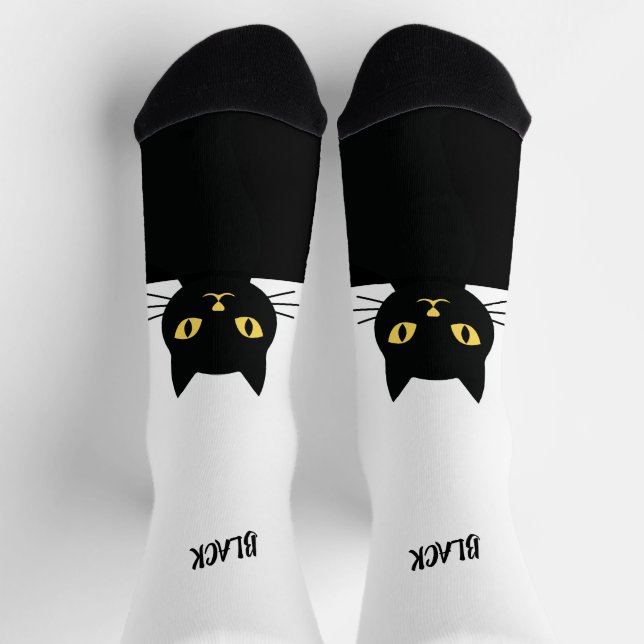 Personalized Black Cat Socks - Cat Lovers gift  (Top)