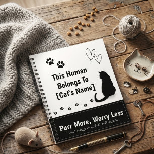 Personalized Black Cat Spiral Notebook