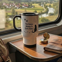 Personalized Black Cat Travel Mug