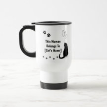 Personalized Black Cat Travel Mug