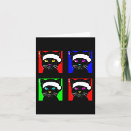 Personalized Black Cat with Attitude Christmas Holiday Card