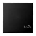 Personalized Black Ceramic Tile