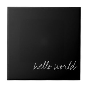 Personalized Black Ceramic Tile