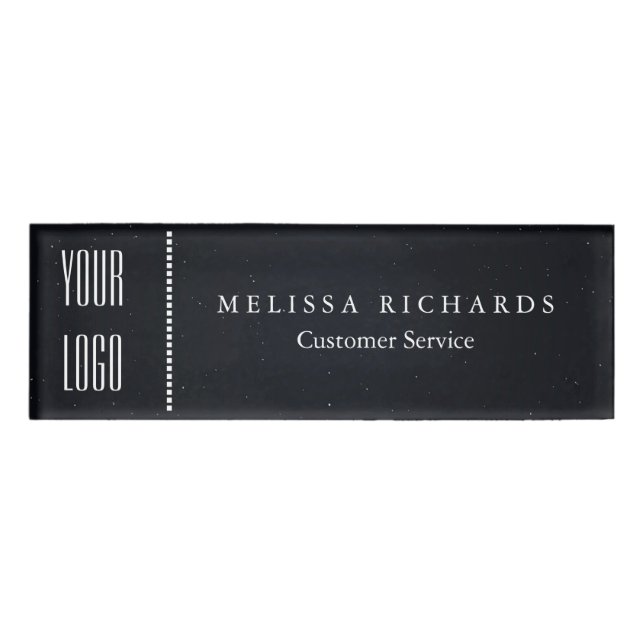 Personalized Black Chalkboard Small Name Badge (Front)