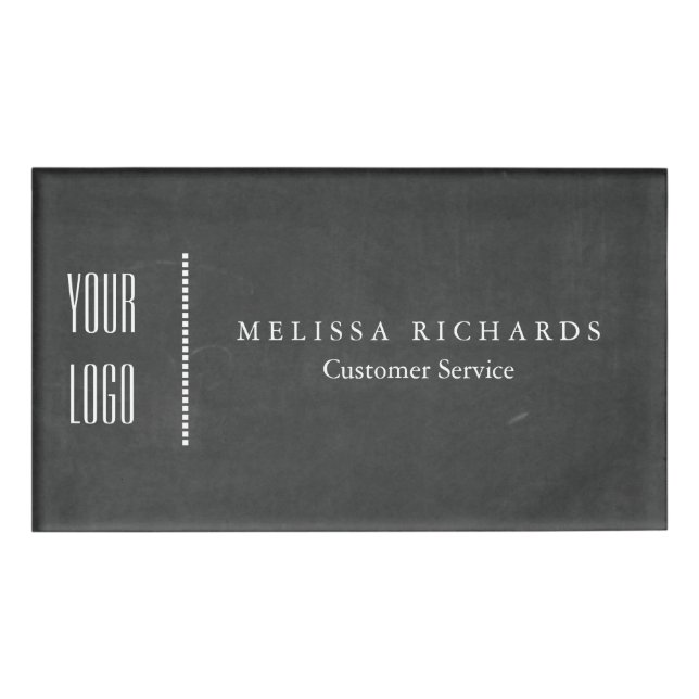 Personalized Black Chalkboard Small Name Badge (Front)