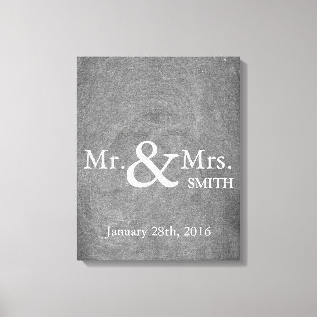 Personalized Black Chalkboard Wedding Guestbook (Front)