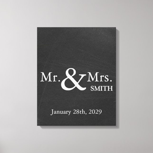 Personalized Black Chalkboard Wedding Guestbook (Front)