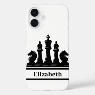 Personalized Black Chess Pieces iPhone 16 Case