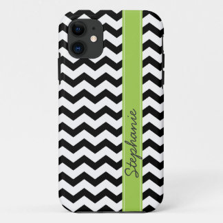 Personalized Black Chevron Zigzag iPhone 5 Case