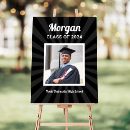 Personalized Black Class of 2024 Graduation Photo Foam Board