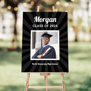 Personalized Black Class of 2024 Graduation Photo Foam Board