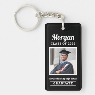 Personalized Black Class of 2026 Graduation Photo Keychain
