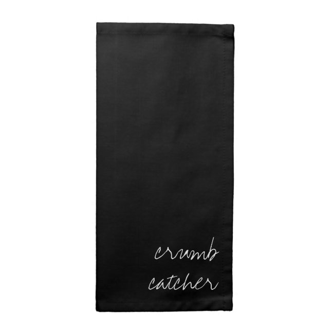 Personalized Black Cloth Napkin (Half Fold)