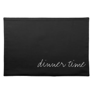 Personalized Black Cloth Placemat